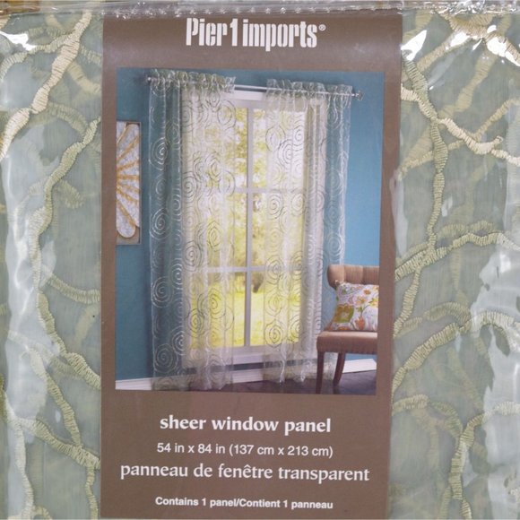 Pier 1 Sheer Window Panel Transparent 54" x 84" New - Picture 2 of 5